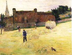 Paul Gauguin Hay-Making in Brittany France oil painting art